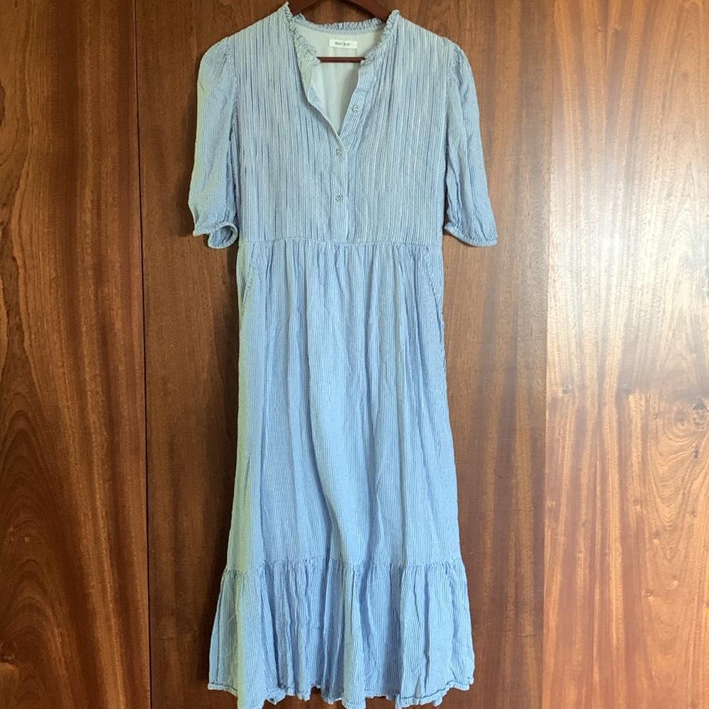 Beau and Ro Charleston SC Co Annika Striped Cotton Midi Dress